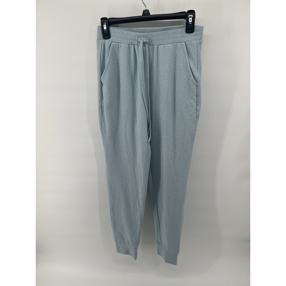 Le Lis Joggers Womens Med Baby Blue Pants Draw String Elastic Waist Fuzzy Fleece